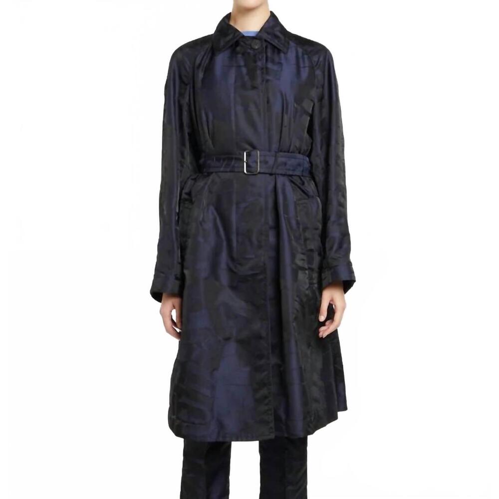 NEW SALVATORE FERRAGAMO long sleeves trench coat in blue